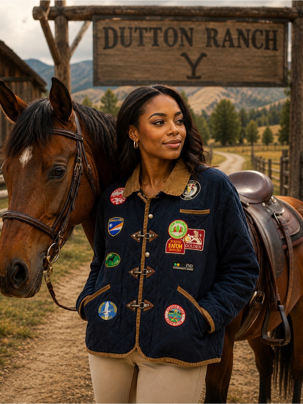 Found Farmstead Quilt Patch Jacket Size L Unisex